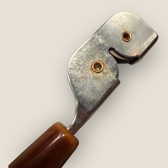 Vintage Brown Bakelite Utensil Set 1950s Tongs Knife Sharpener Fork - Picture 6 of 13